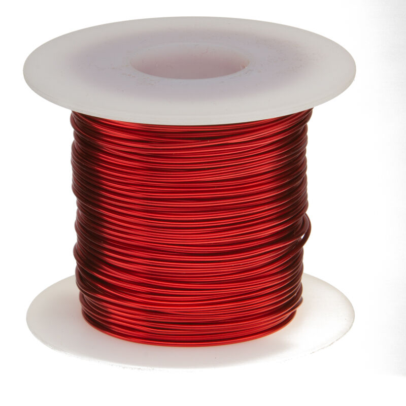 18 Awg Gauge Enameled Copper Magnet Wire 1.0 Lbs 201' Length 0.0415" 155c Red