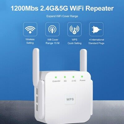 1200Mbps Range WiFi Extender Signal Booster Wireless Duals Band Network Repeater