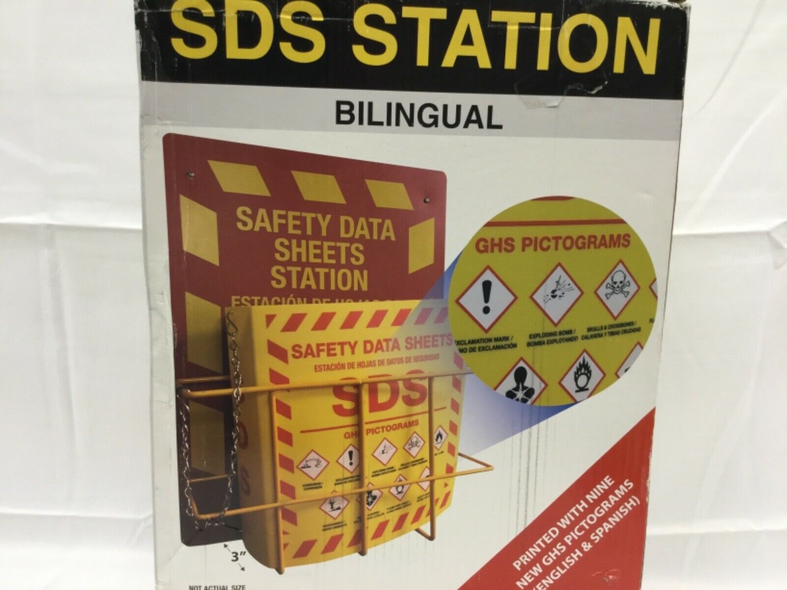 Bilingual Right To Know Sds Center Wire Rack And 3" Binder With Updated Ghs Pict