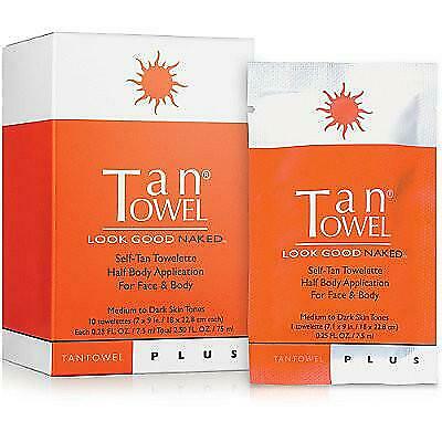 10 Tantowel Plus Half Body $28 Retail Medium To Dark Tanning Tan Towels Fresh!