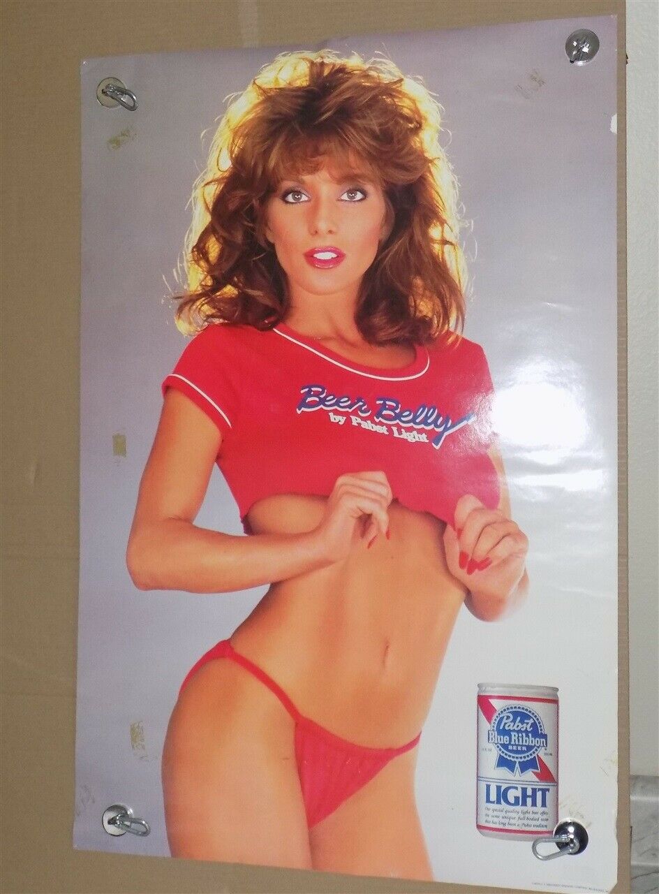 Original Pair Pabst Blue Ribbon Beer Pinup Girl Posters 20 X 28 (2)