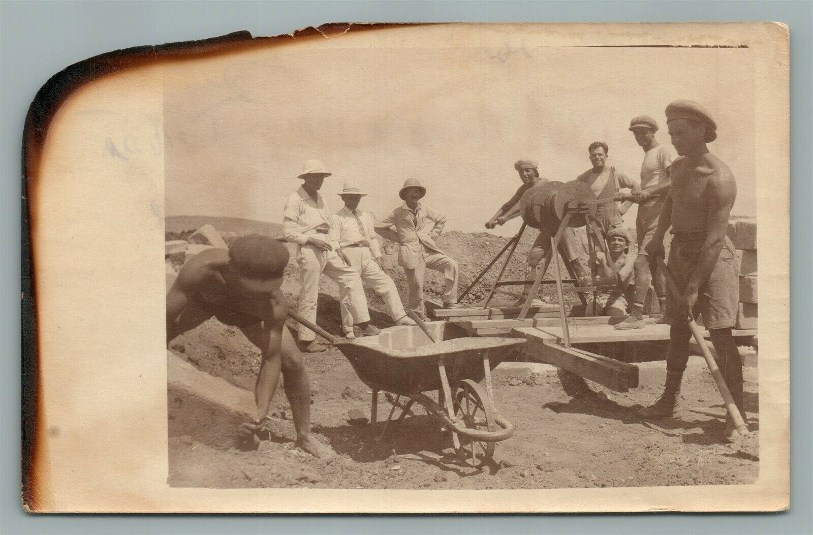 1926 EARLY PALESTINE ISRAEL WORKERS VINTAGE REAL PHOTO POSTCARD RPPC JUDAICA