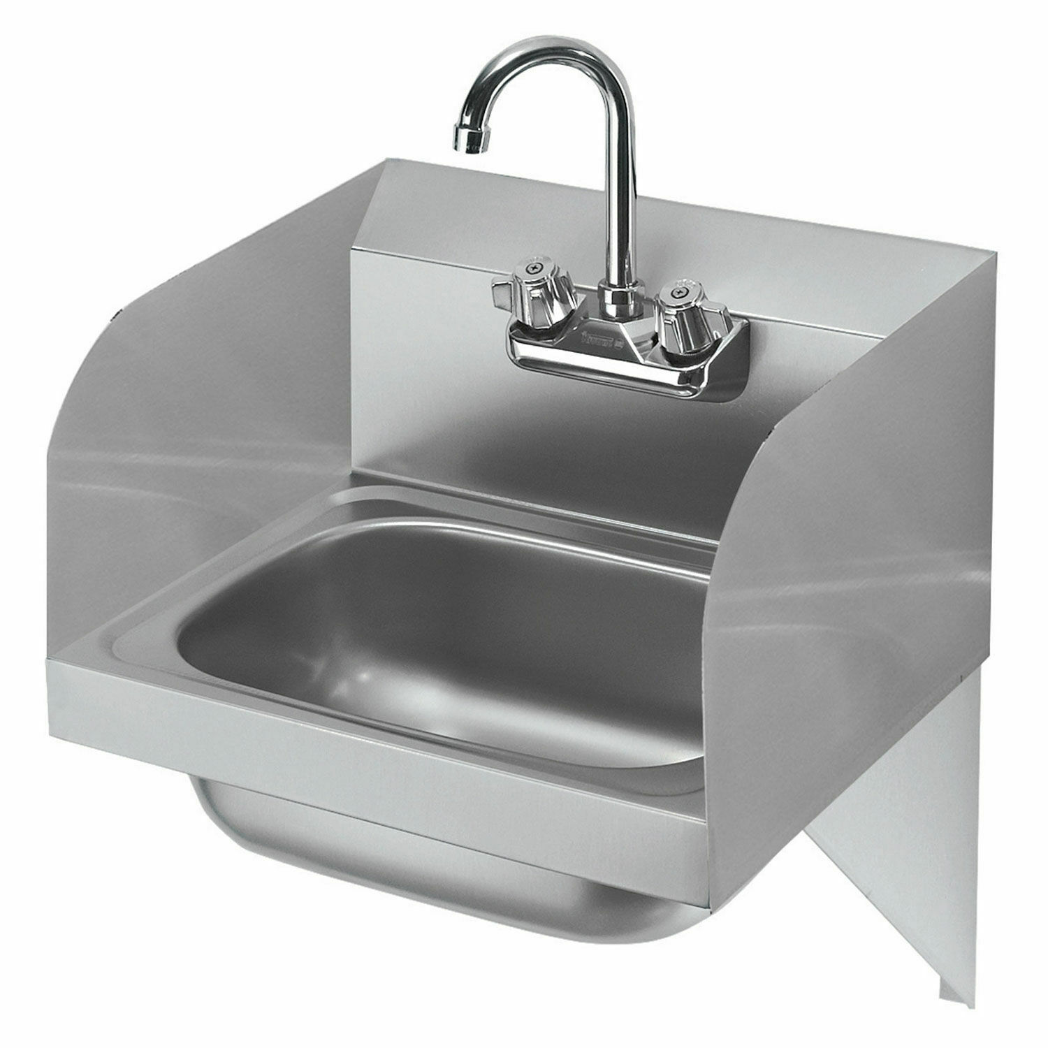 Krowne 16" Wide Hand Sink With Side Support Brackets And Side Splashes, Hs-23