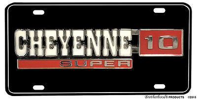 Chevrolet Cheyenne Super 10 Truck Emblem Aluminum License Plate