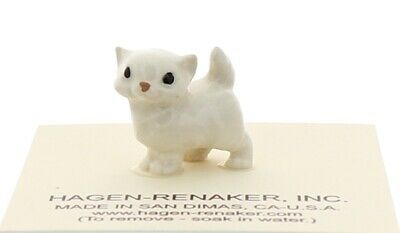 Hagen-renaker Miniature Ceramic Cat Figurine Tiny White Persian Kitten