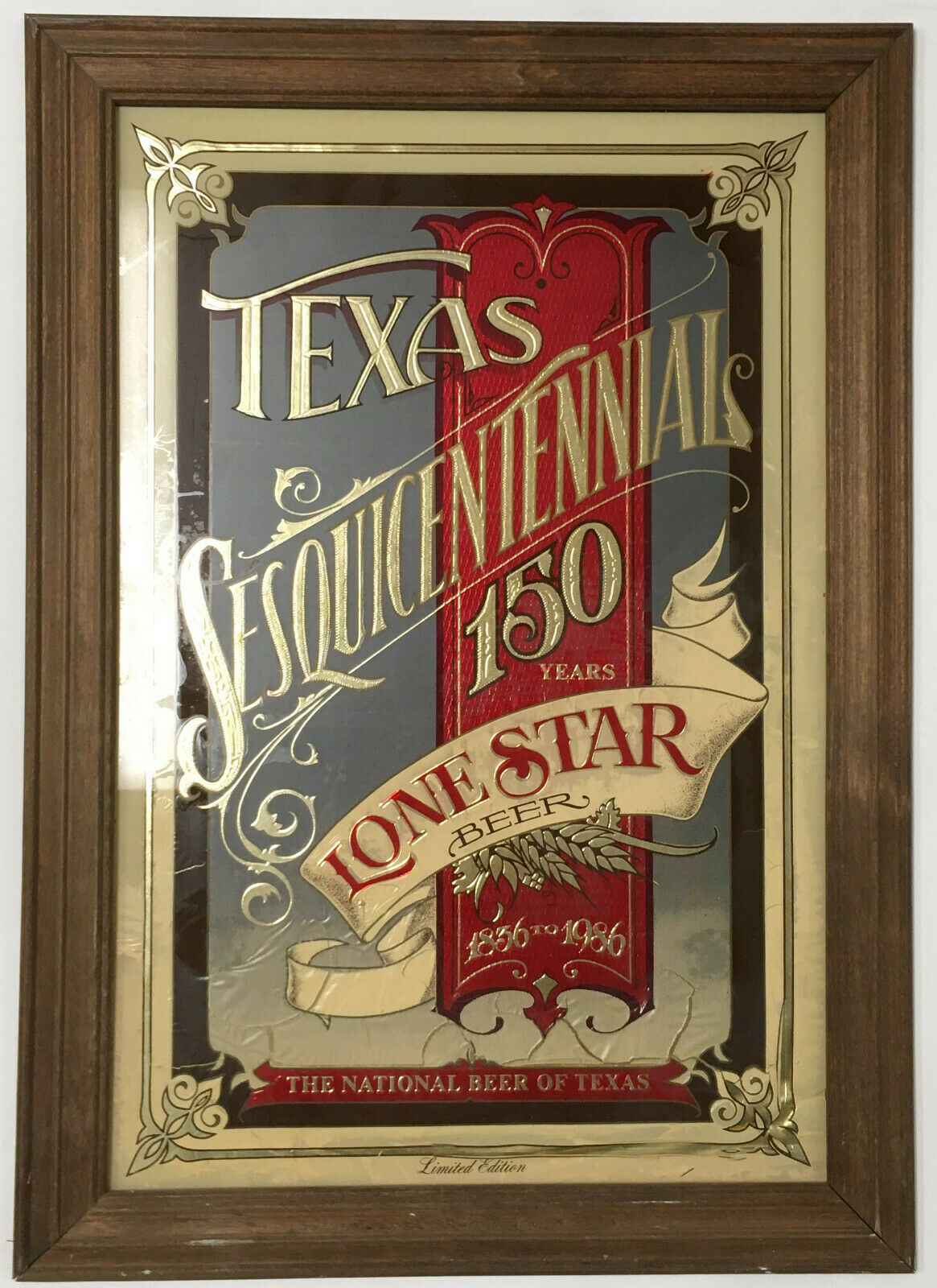 Texas Sesquicentennial 150 Years Lone Star Beer National Beer Of Texas Print