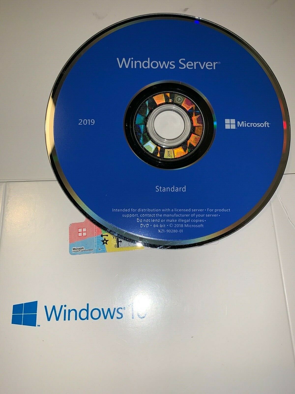 Microsoft Windows Server 2019 Standard,16 core 64 BIT DVD & PRODUCT KEY STICKER