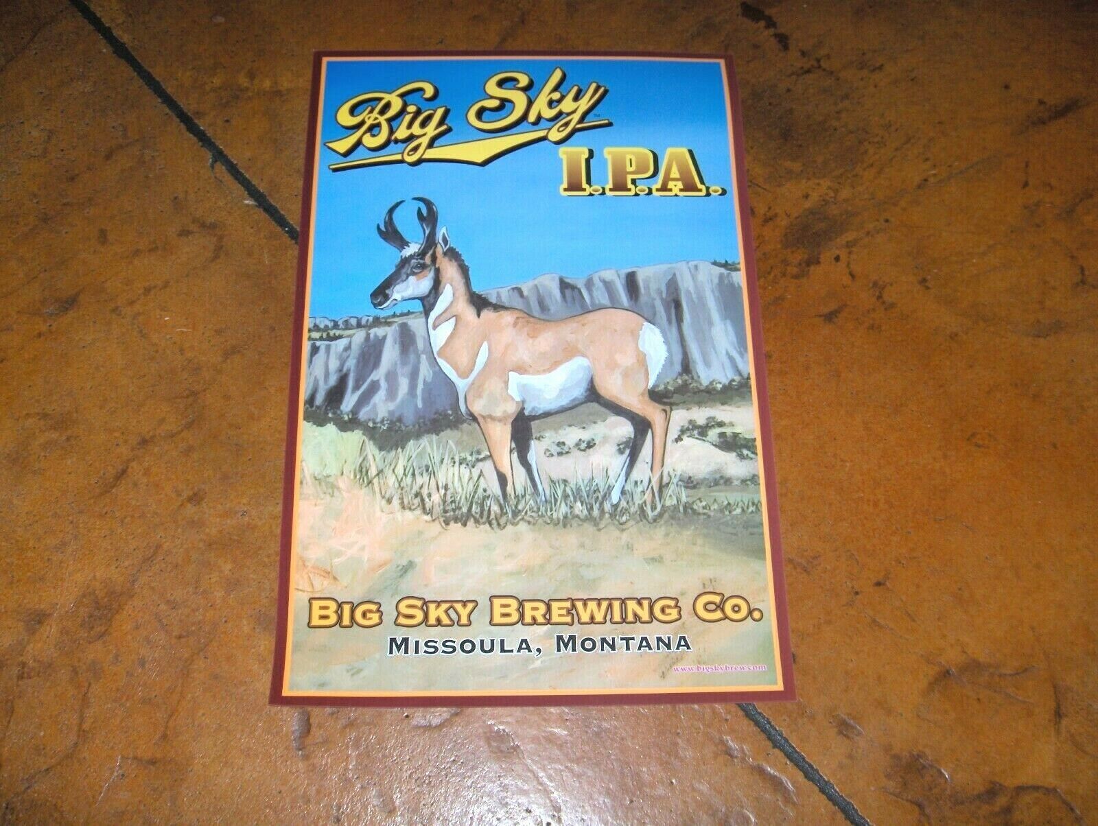 #901* - Big Sky Ipa Beer Poster - Antelope - Big Sky Brewing, Montana