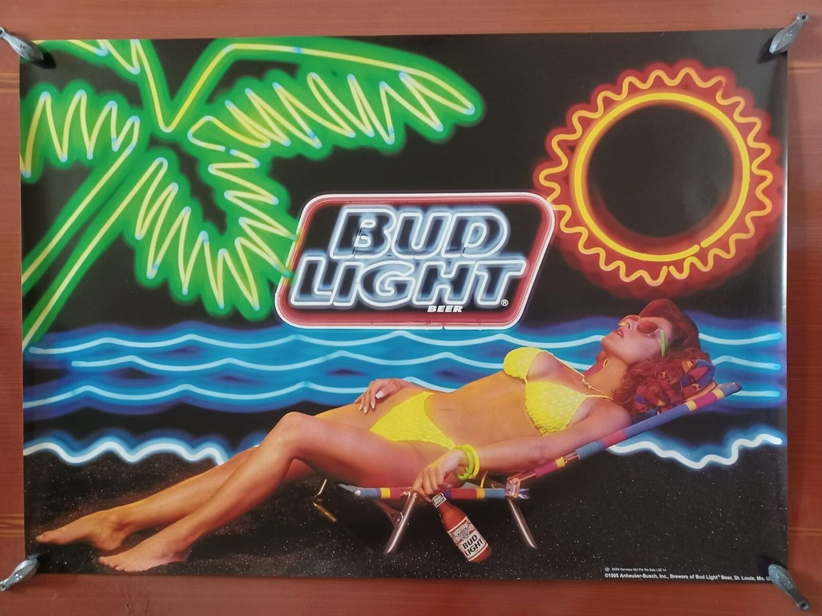 Budweiser Bud Light Yellow Bikini Girl Beer Poster