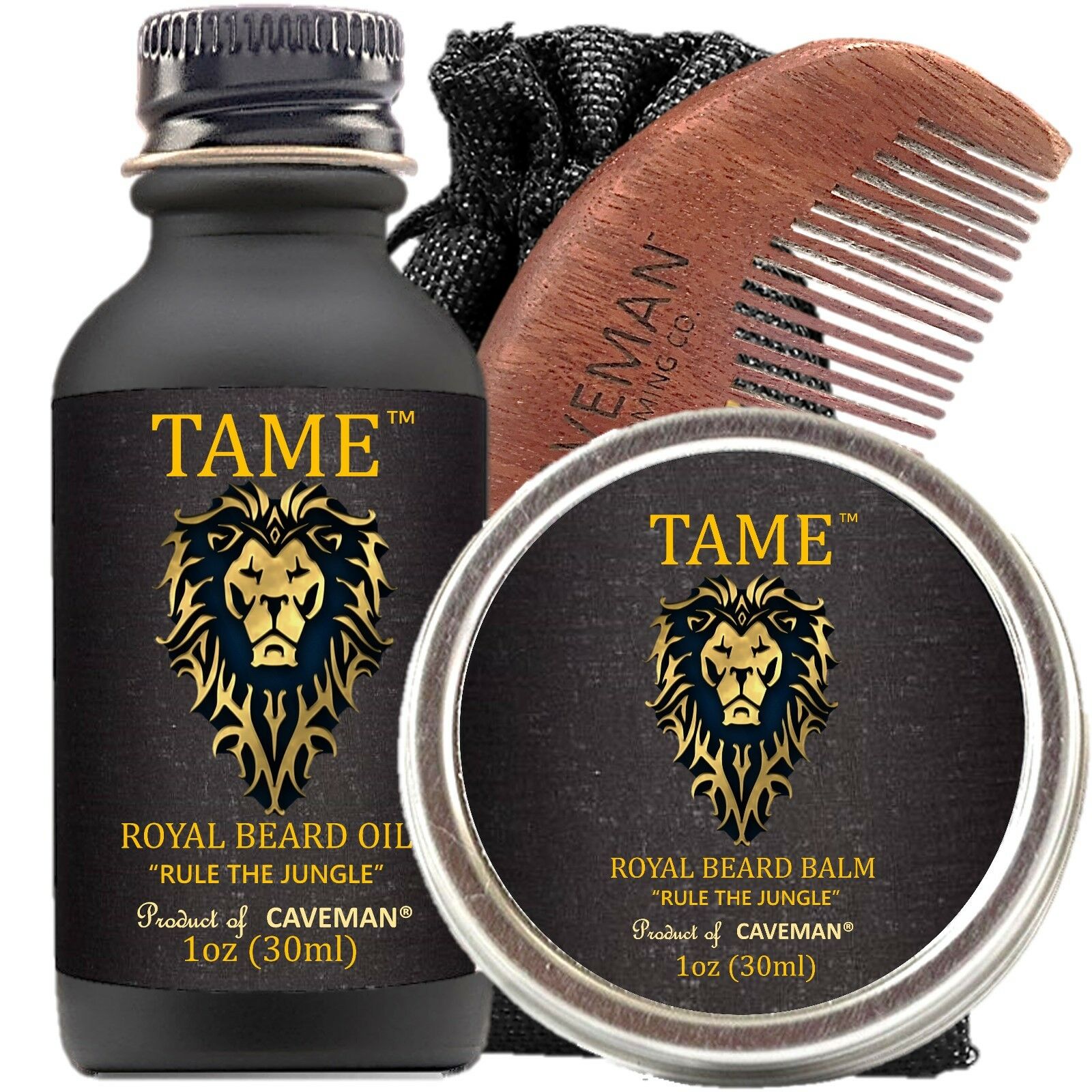 Hand Crafted Caveman® Beard Oil Set Kit Beard Oil + Balm Free Comb  New Arrival!