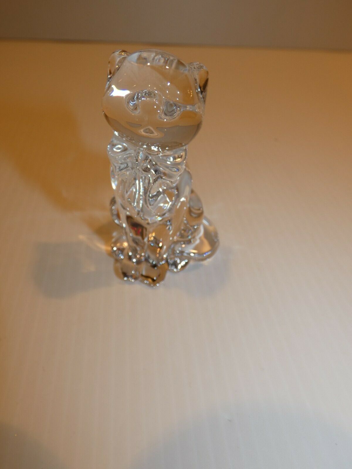 Lenox Crystal Cat With Bow Figurine