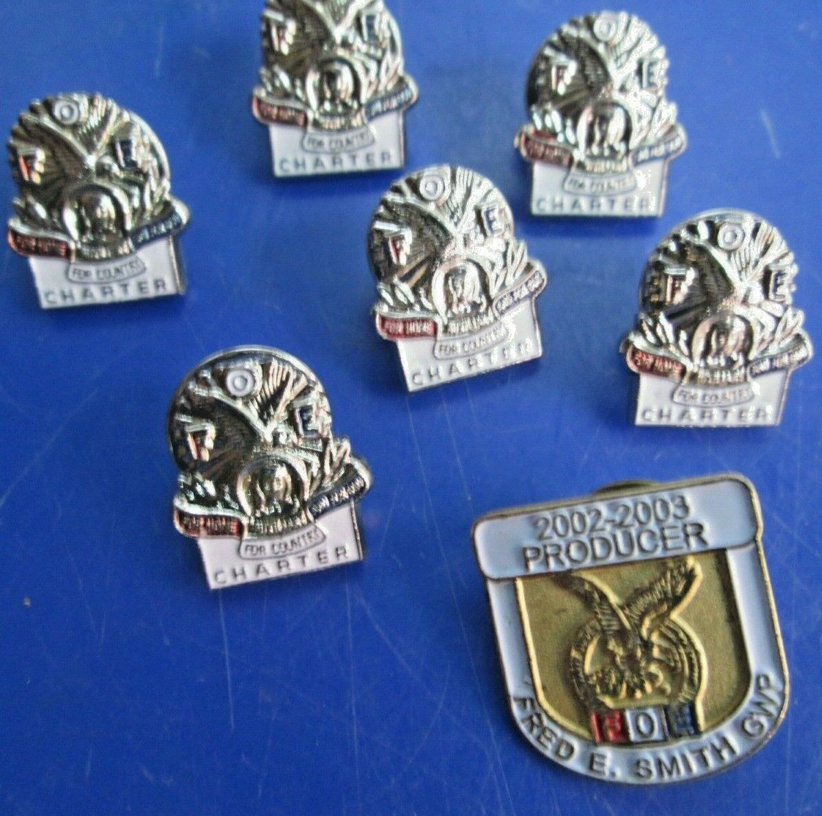 Vintage Lot Of 7 Foe Fraternal Order Of Elks Lapel Pins 1-2002-2003 Producer