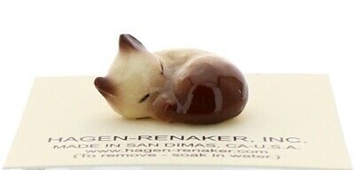 Hagen-renaker Miniature Ceramic Siamese Cat Figurine Curled Kitten Sleeping