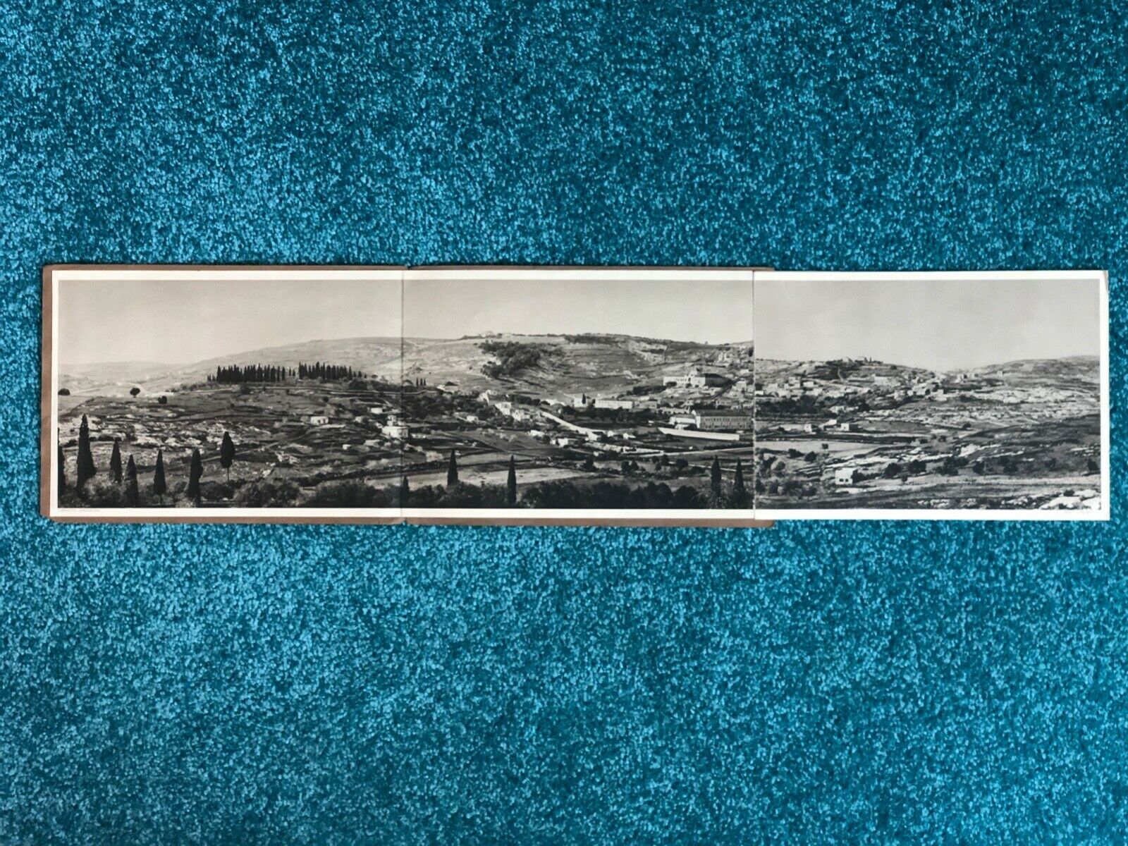 A Large Folding Panoramic View Of Nazareth Palestine 1930s. Detailed And Rare.
