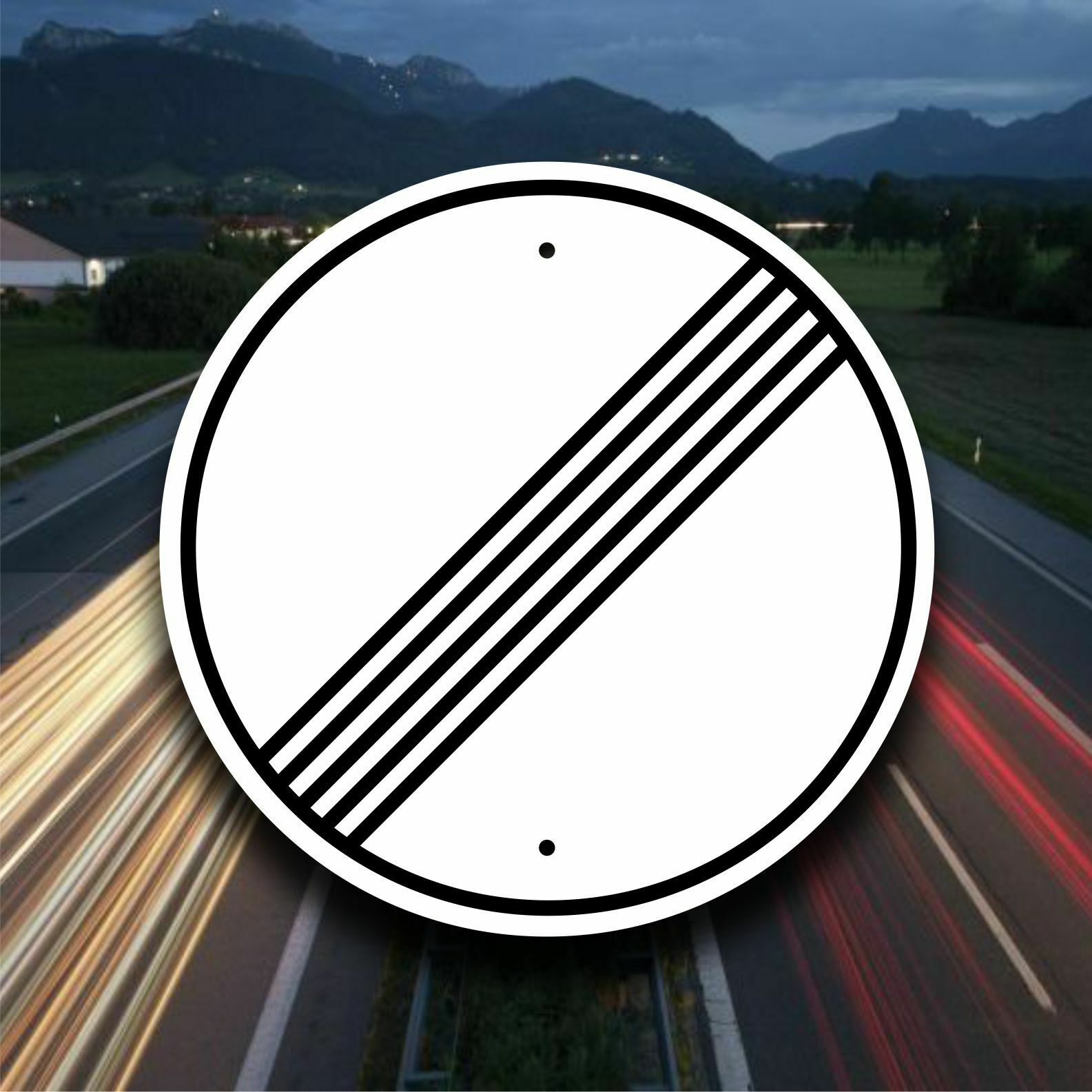 Autobahn - No Speed Limit - Sign /  11.5" Aluminum  -  European Highway - Garage