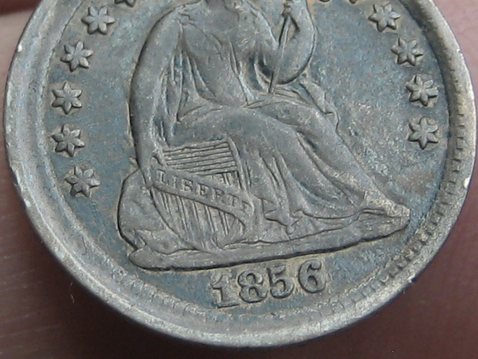 1856 P Seated Liberty Half Dime- Vf/xf Details