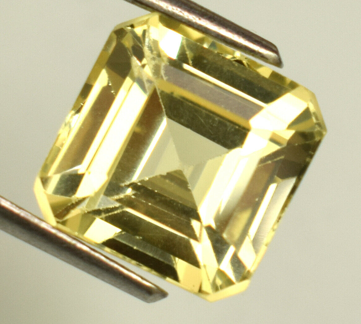 Natural Yellow Sapphire Excellent Square Emerald Cut 7.85 Ct Loose Gemstone
