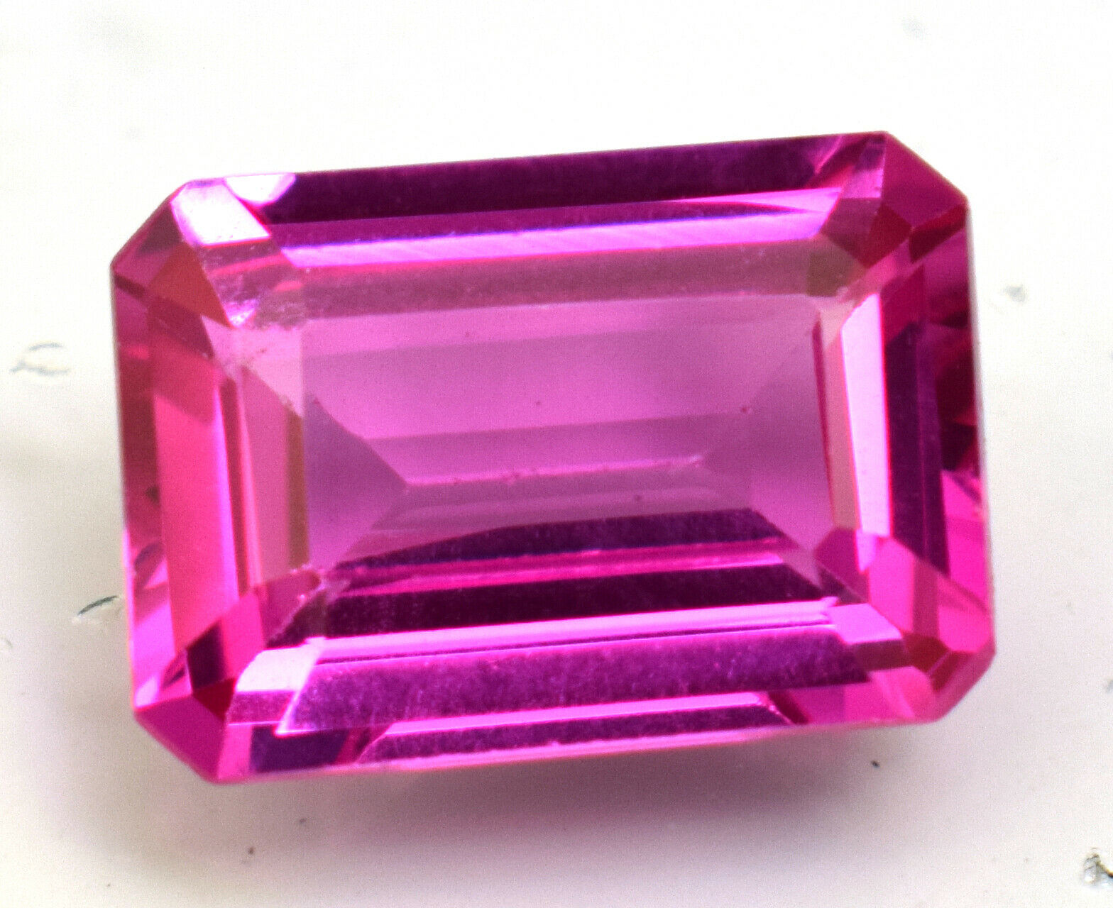 Natural Pink Sapphire Faceted Emerald Shape 5.10 Ct Loose Gemstone For Ring Use