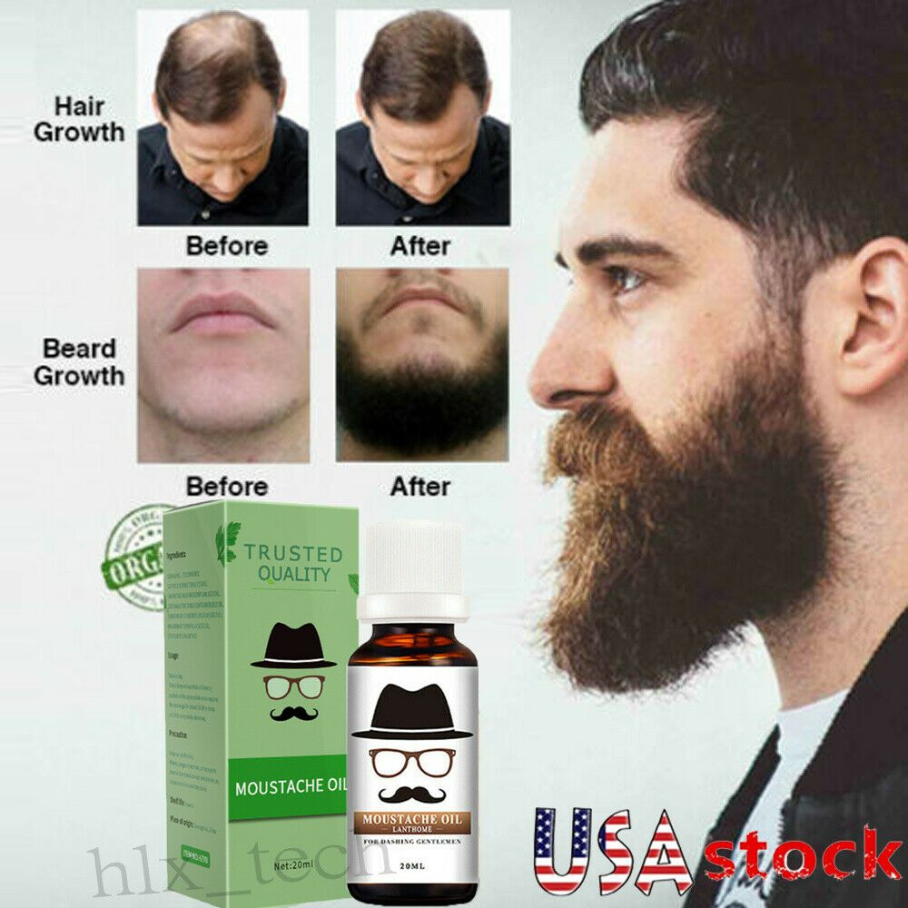 Beard Growth Oil Serum Fast Growing Beard Mustache Facial Hair Grooming for Men~