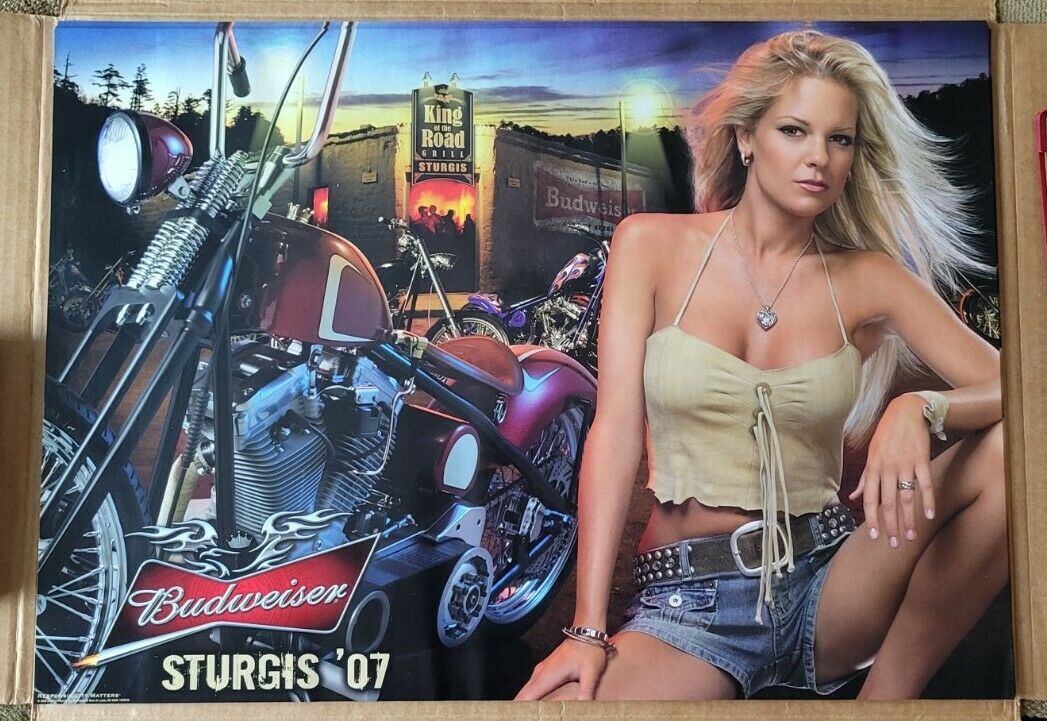 2007 Budweiser Sturgis Biker Babe 19"x27" Poster