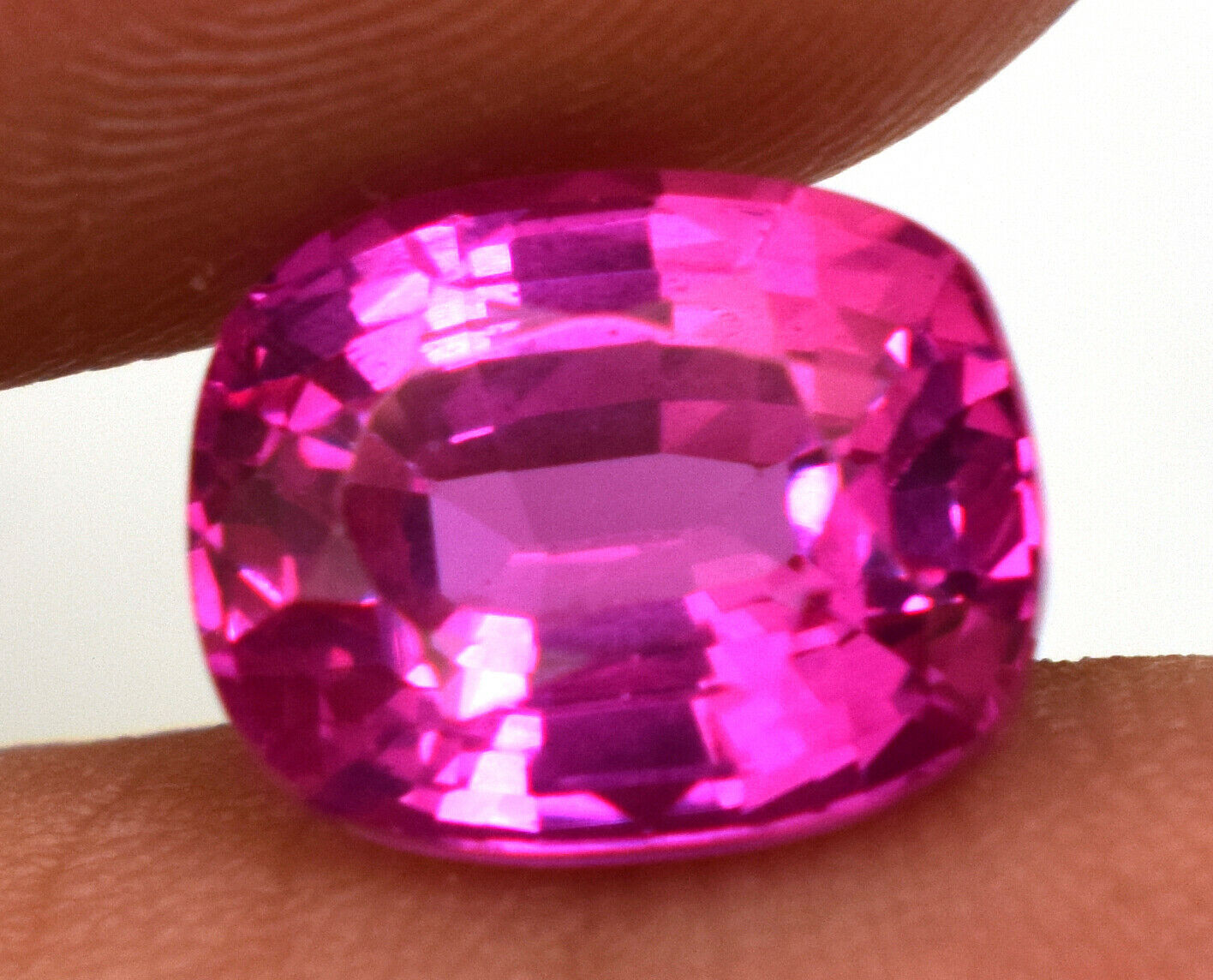 Bright Pink Natural Sapphire Excellent Cushion Cut 4.55 Ct Loose Gemstone Ceylon