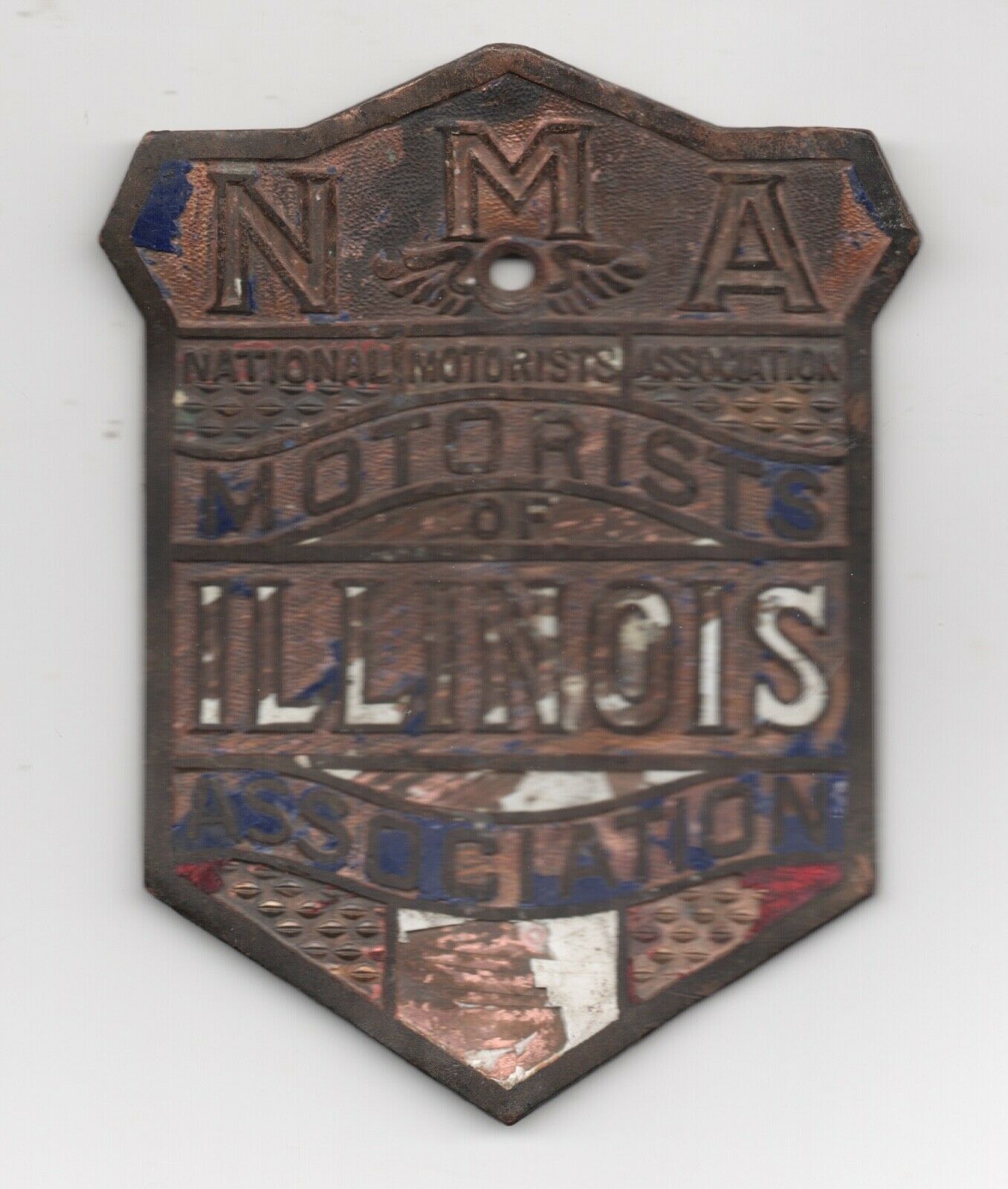 Antique NMA National Motorists Association of Illinois Cast Metal Plaque