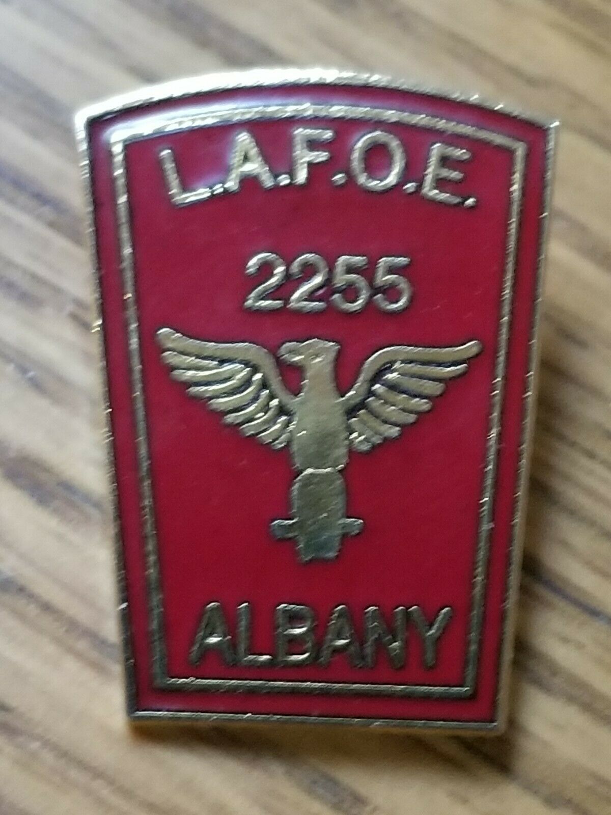 L.A.F.O.E. pins #2255 ALBANY  Fraternal Order of Eagles 1E