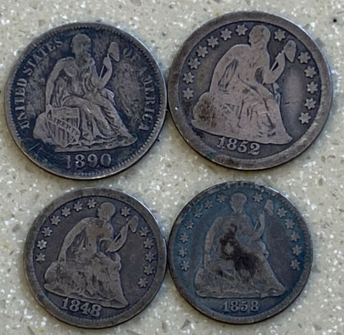 Seated Liberty Dimes And Half Dimes 1848 1852 1858 1890