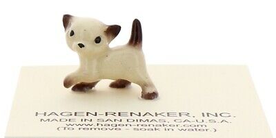Hagen-renaker Miniature Ceramic Siamese Cat Figurine Tiny Kitten Walking
