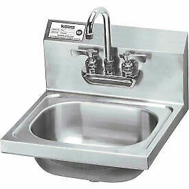 Krowne Hs-22 16" Wide Hand Sink With Heavy Duty Faucet, Wrist Handles
