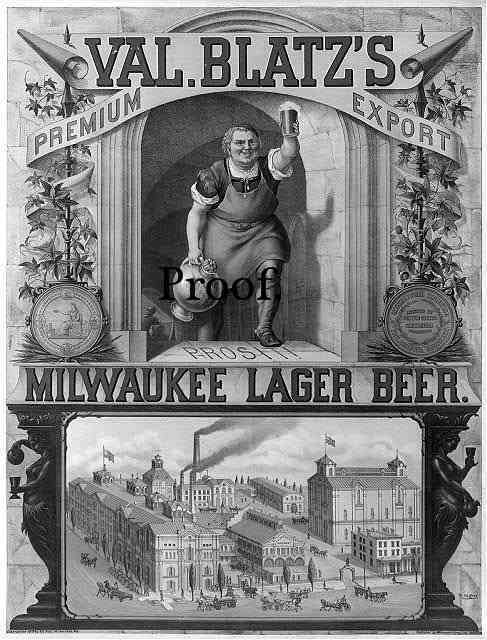 Blatz Beer Vintage Antque Poster Ad Print 1880  Milwaukee Brewery  8x11